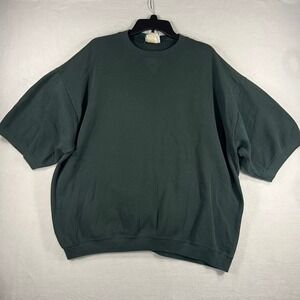Lee Short Sleeve Sweatshirt Green Cotton Blend Pullover XL